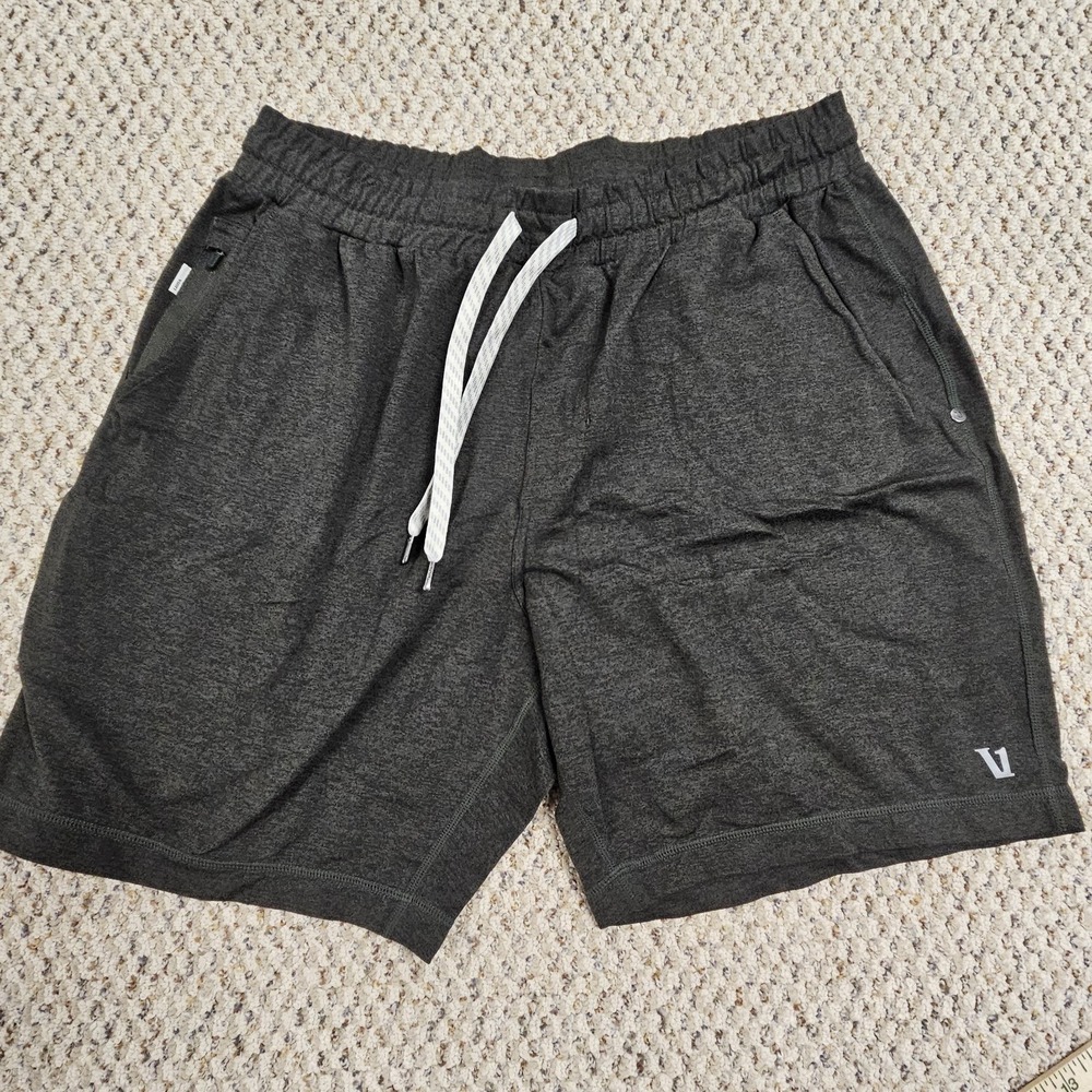 Vuori Ponto Shorts Men L Heather Green V344 Performance 7" Unlined Stretch